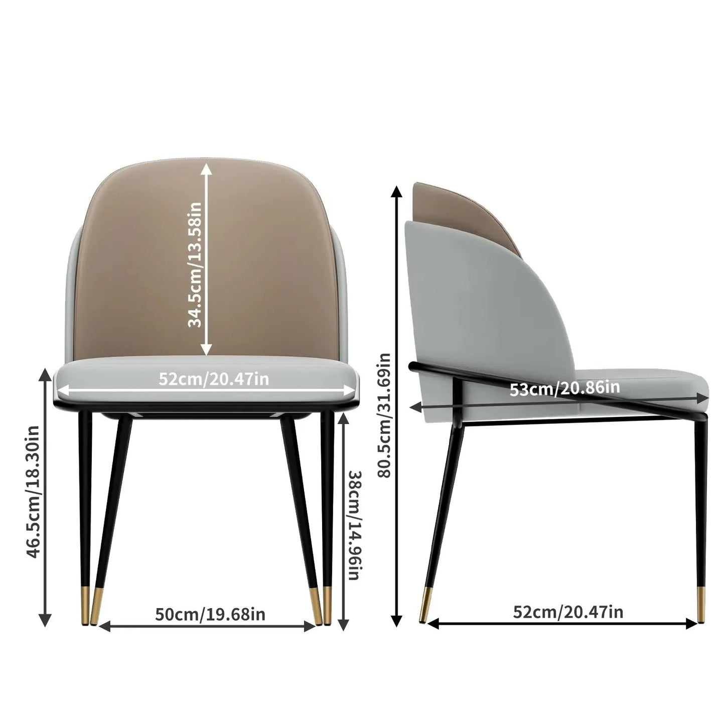 Leisure Microfiber Leather Individual Dining Room Chairs(2pcs)