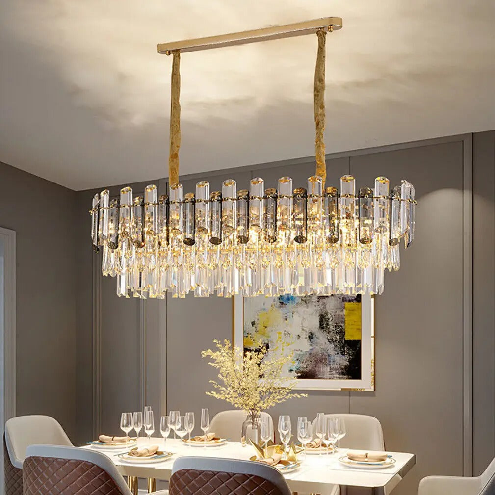 Luxury Crystal Chandelier with 3 Colour Adjustable Light – Modern Ceiling Lighting for Living Room & Kitchen, UK