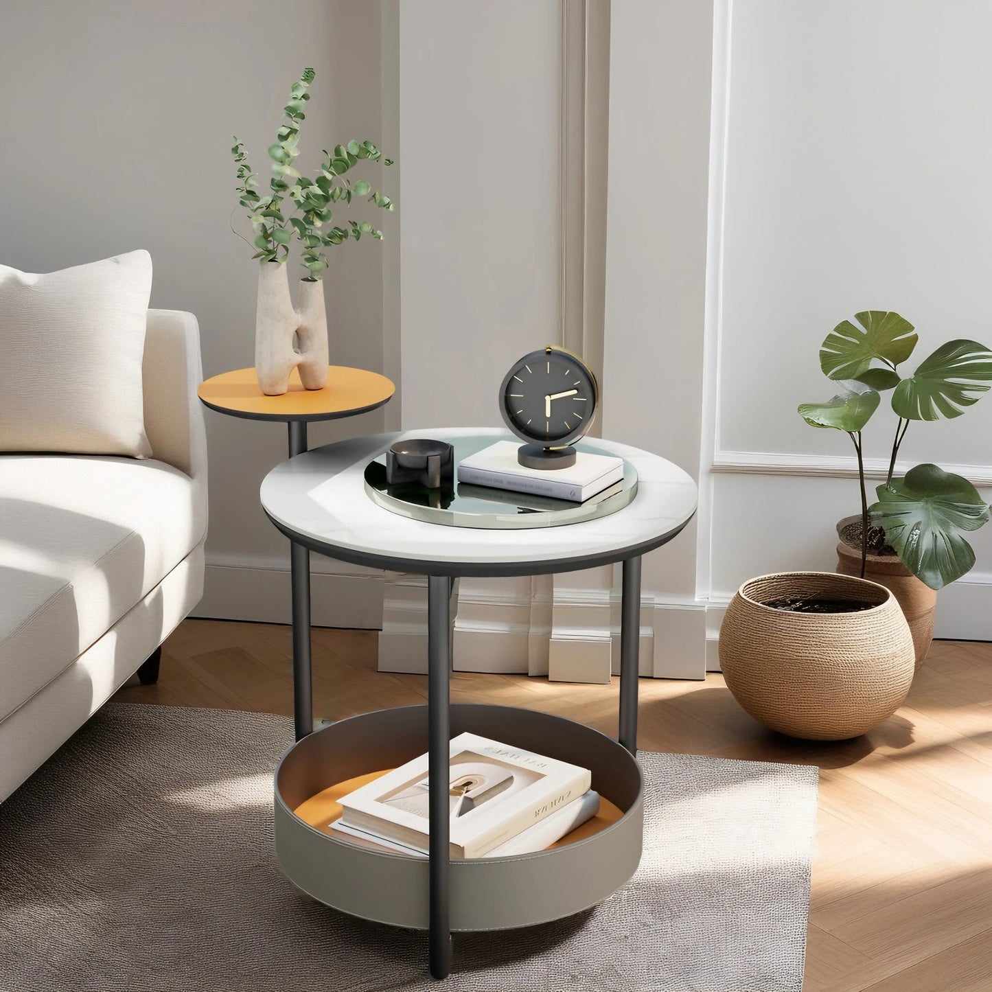 3-Tier Round Side End Table