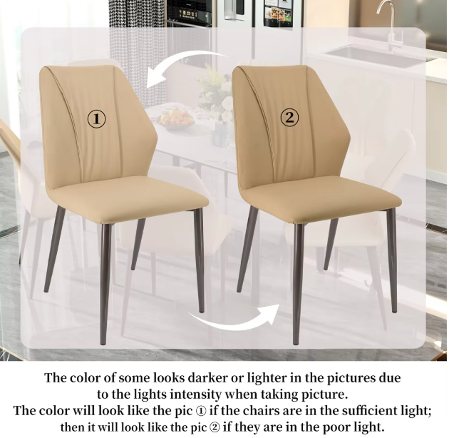 Elegant Dining Chairs Set of 2 Microfiber Leather Armless (2pcs)