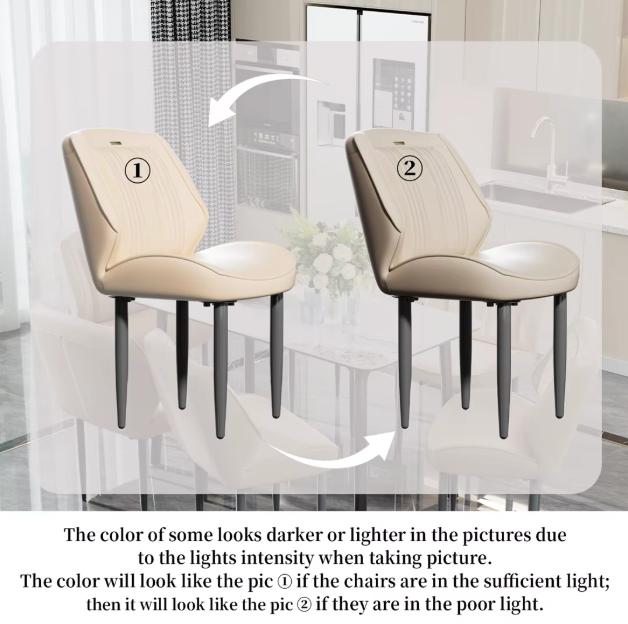 Microfiber Silicone Leather Modern Armless Leisure Chairs Microfiber Silicone Leather(2pcs)