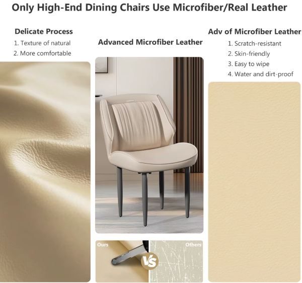 Microfiber Silicone Leather Modern Armless Leisure Chairs Microfiber Silicone Leather(2pcs)