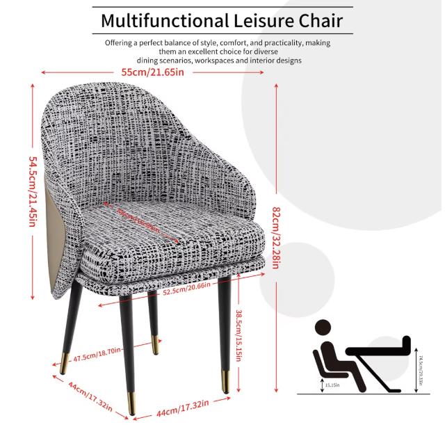 Design Chairs Wooden Leather Dining Chair(2pcs)