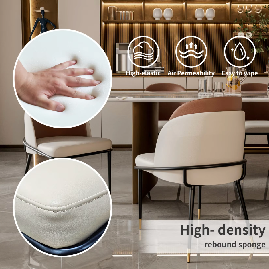 Leisure Microfiber Leather Individual Dining Room Chairs(2pcs)