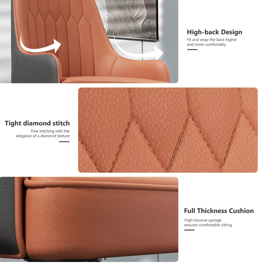 PU Leather Dining Chairs with Arms(2pcs)