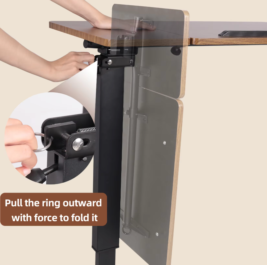Adjustable Mobile Over Bed Bedside Laptop Desk with Hidden Wheels Rolling Sofa Side Table