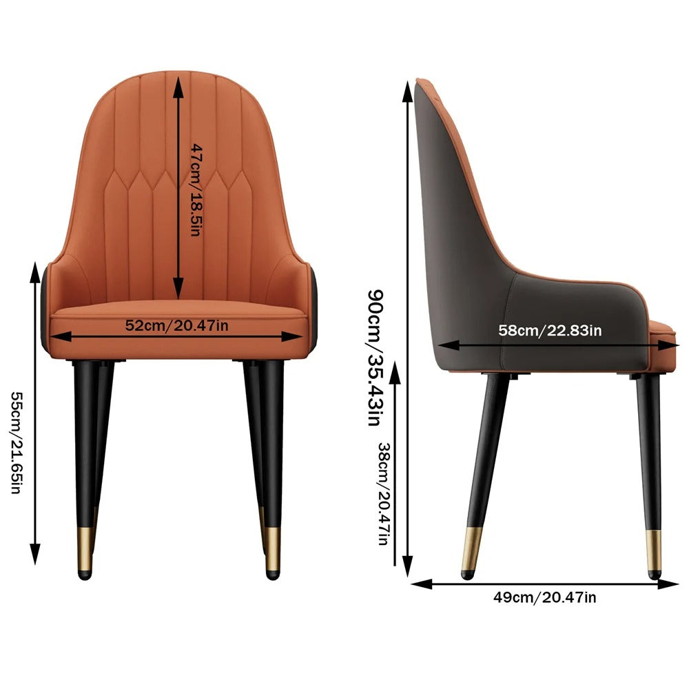 PU Leather Dining Chairs with Arms(2pcs)
