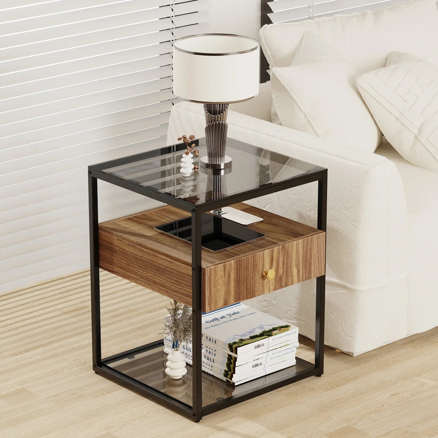 Tempered Glass Side Table(2pcs)