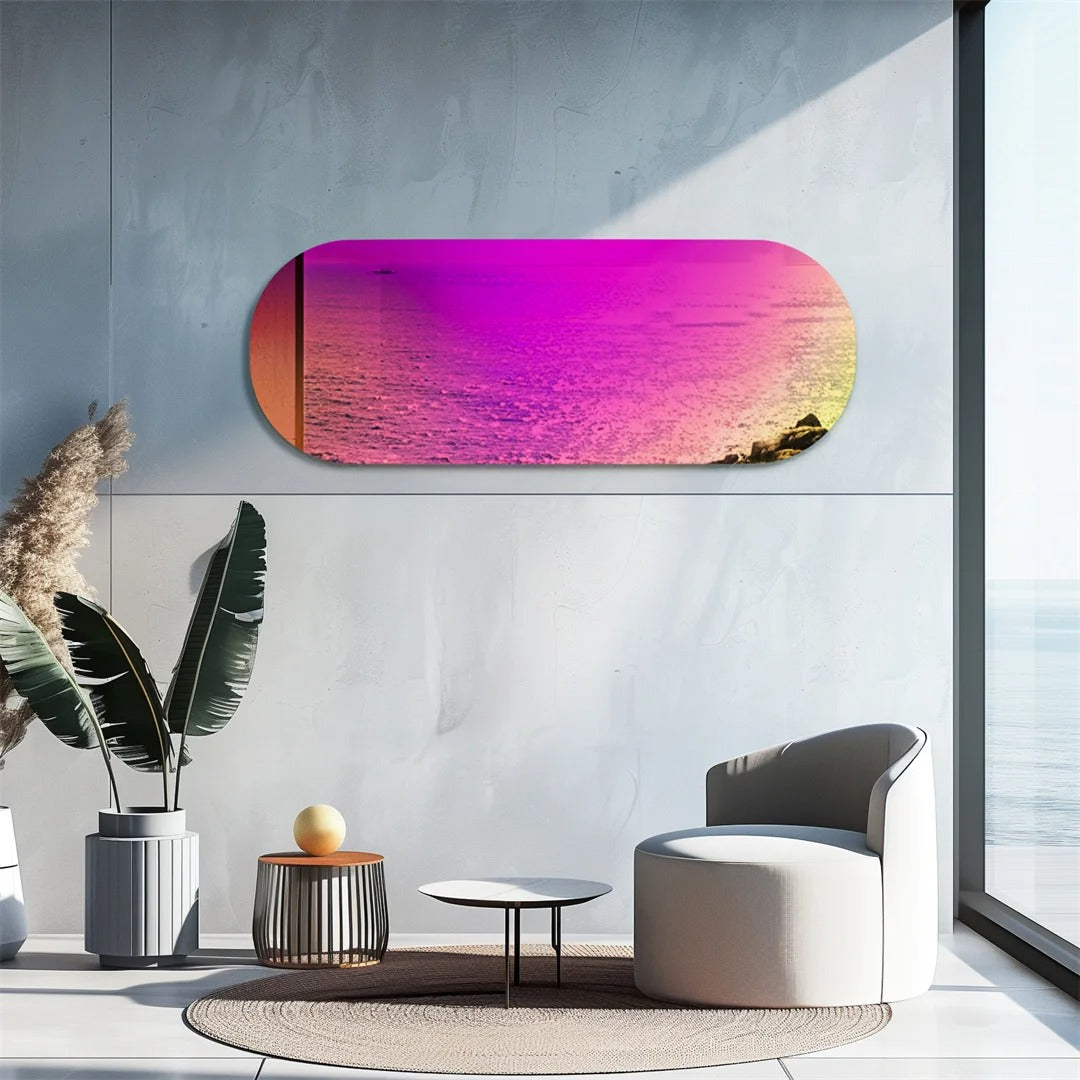 Aesthetic Iridescent Full-Length Wall Mirror – Rainbow Glass Accent Mirror for Bedroom & Living Room