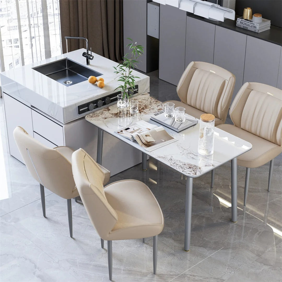 Microfiber Silicone Leather Modern Armless Leisure Chairs Microfiber Silicone Leather(2pcs)