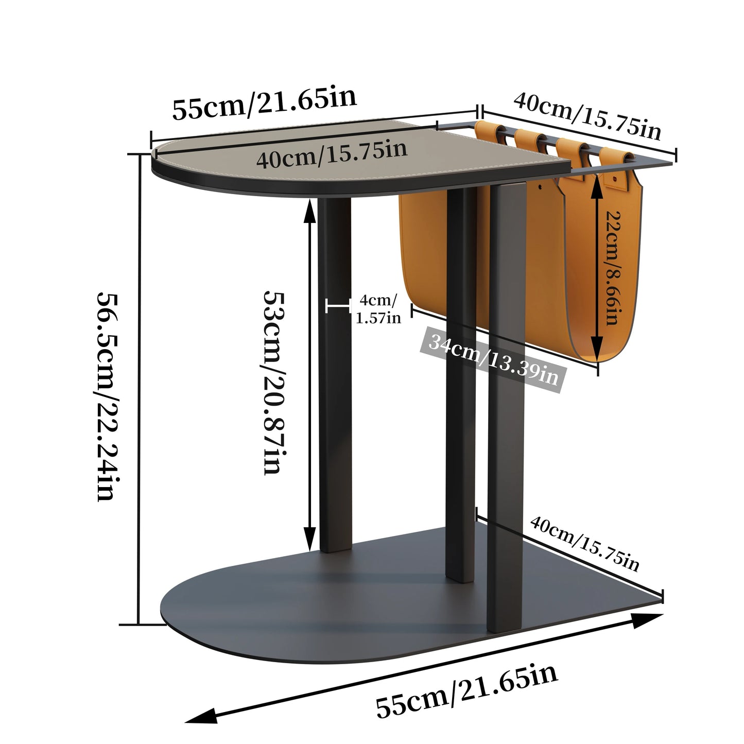 Light-luxury Narrow Sofa Side Table