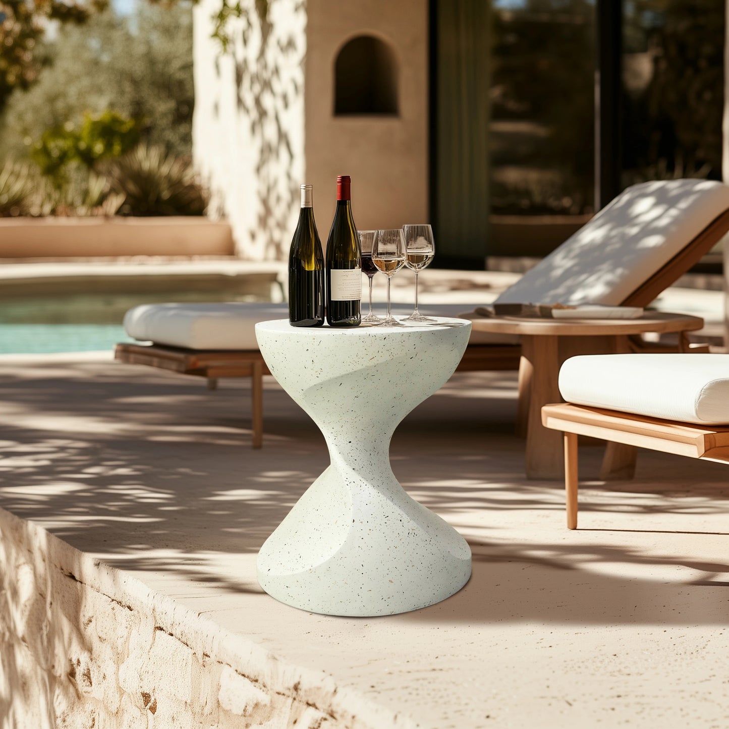 Mediterranean Style Lightweight Concrete Side Table