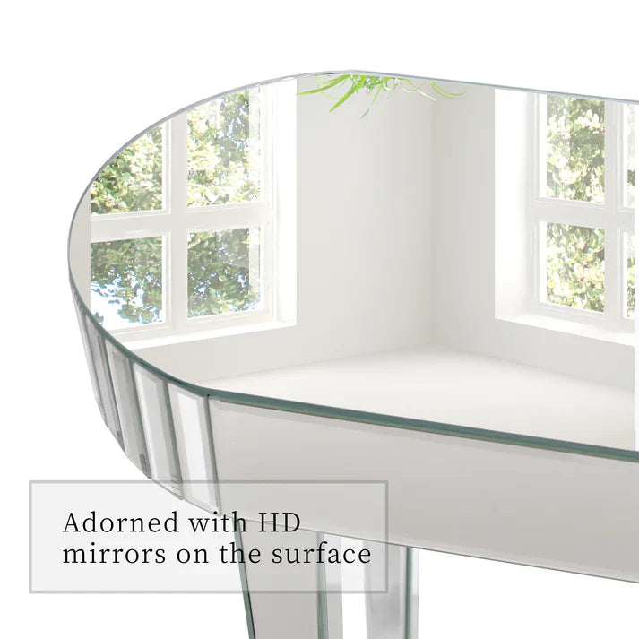 Silver Mirrored Console Table Furniture 47.2 Inch Long