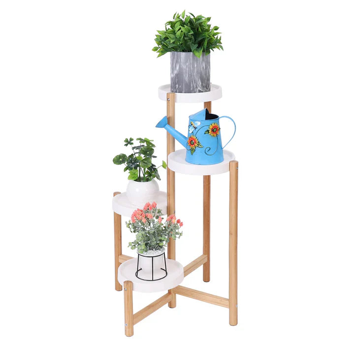 4-Tier Bamboo Plant Stand – A Tall, Nordic-Style Corner Flower Rack for Living Rooms, Bedrooms, and Balconies