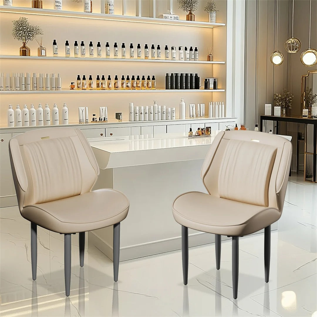 Microfiber Silicone Leather Modern Armless Leisure Chairs Microfiber Silicone Leather(2pcs)