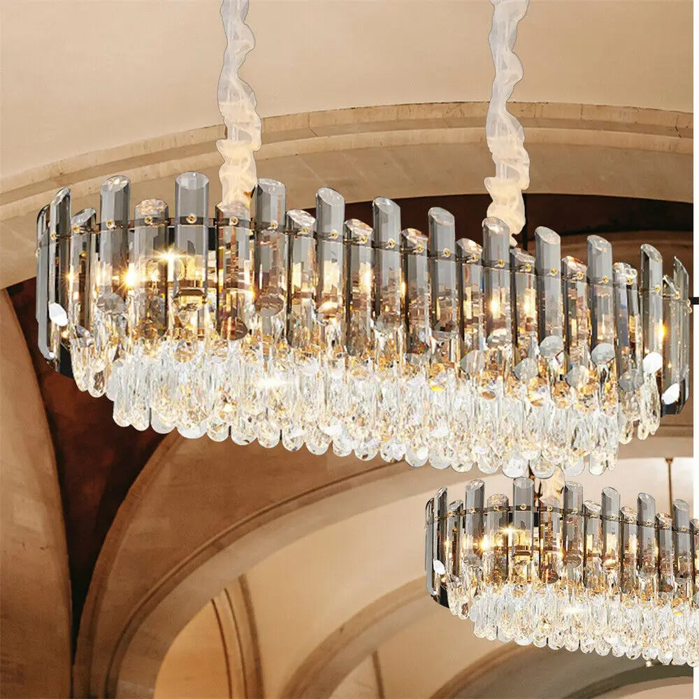 Luxury Crystal Chandelier with 3 Colour Adjustable Light – Modern Ceiling Lighting for Living Room & Kitchen, UK