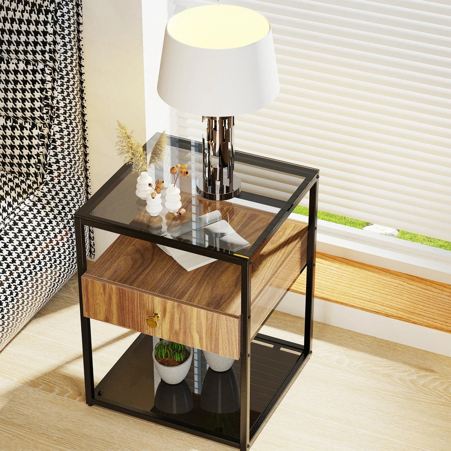 Tempered Glass Side Table(2pcs)