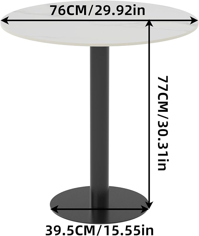 Round Sintered Stone Bar Table Diameter 70cm White Marble Circle Bars Tables Counter Height 100cm Cocktail Table