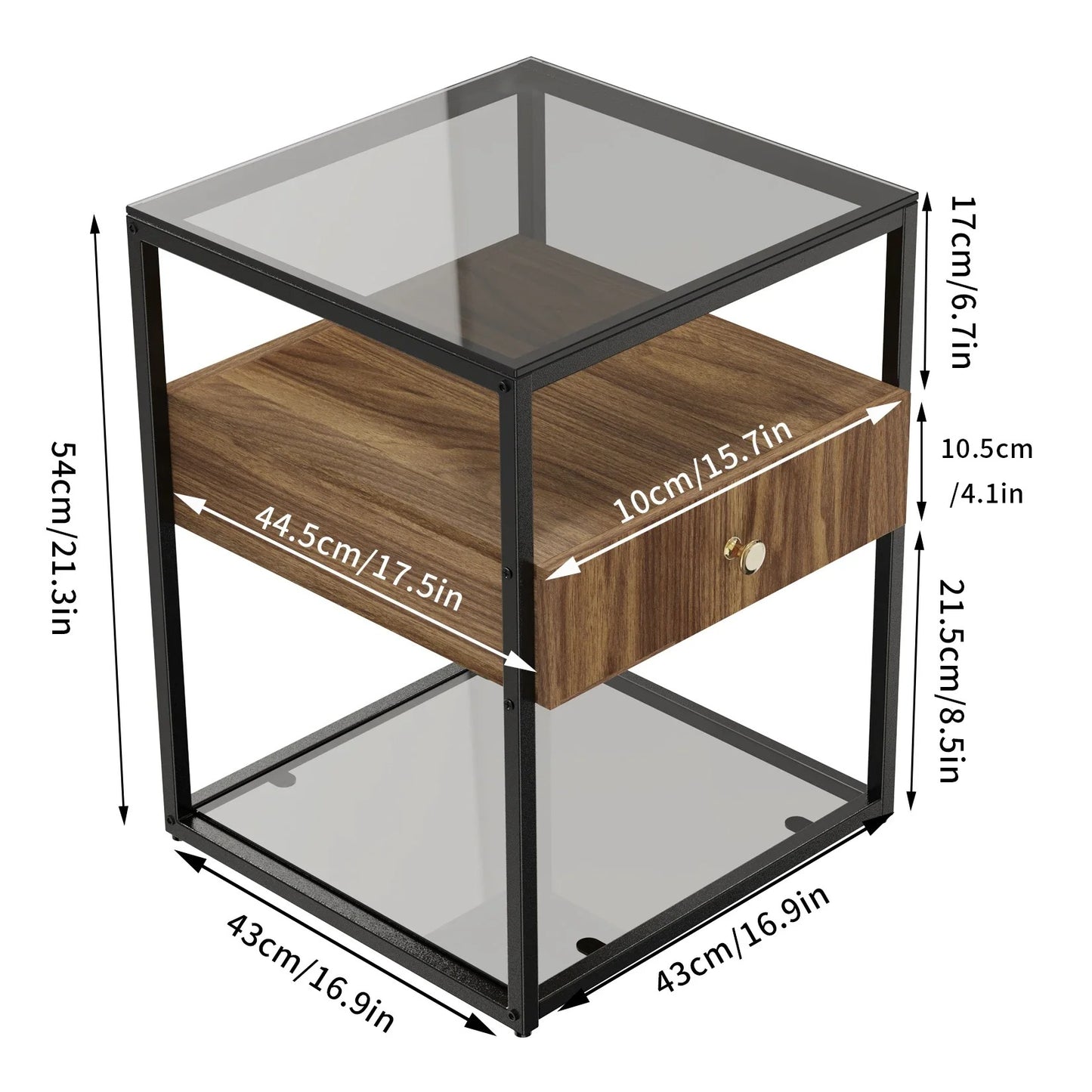 Tempered Glass Side Table(2pcs)