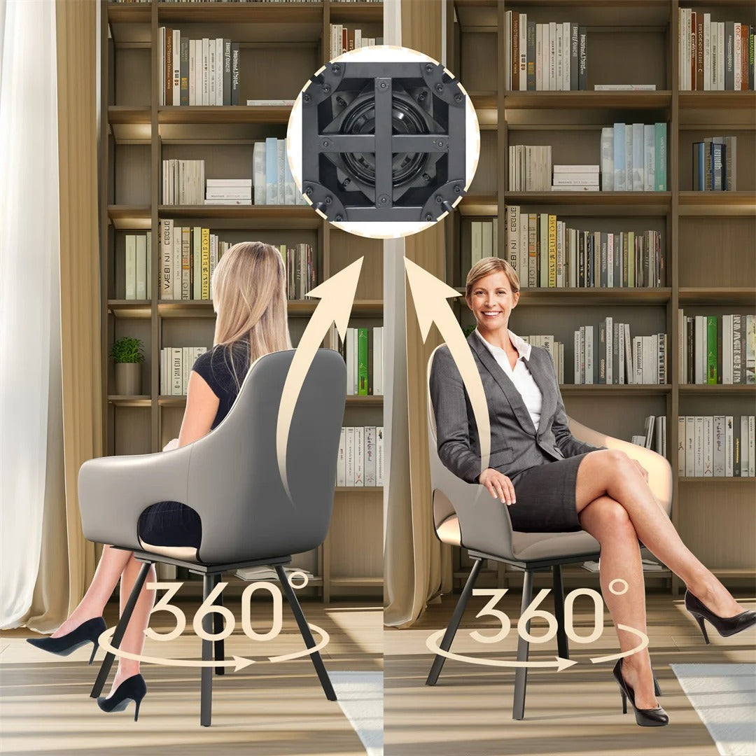 360° Swivel Dining Chairs with Armrest (2pcs)