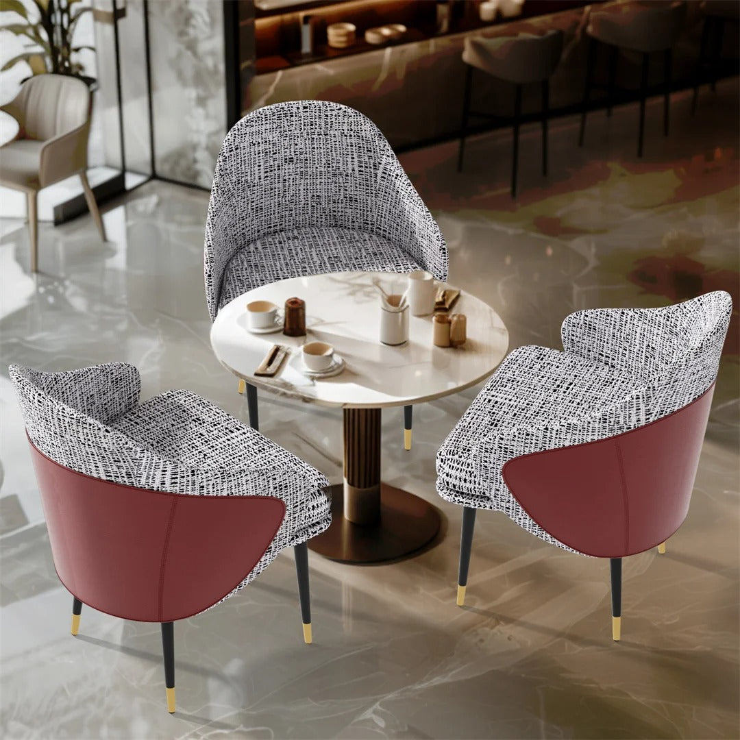 Design Chairs Wooden Leather Dining Chair(2pcs)