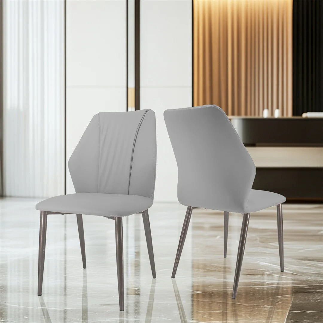 Elegant Dining Chairs Set of 2 Microfiber Leather Armless (2pcs)