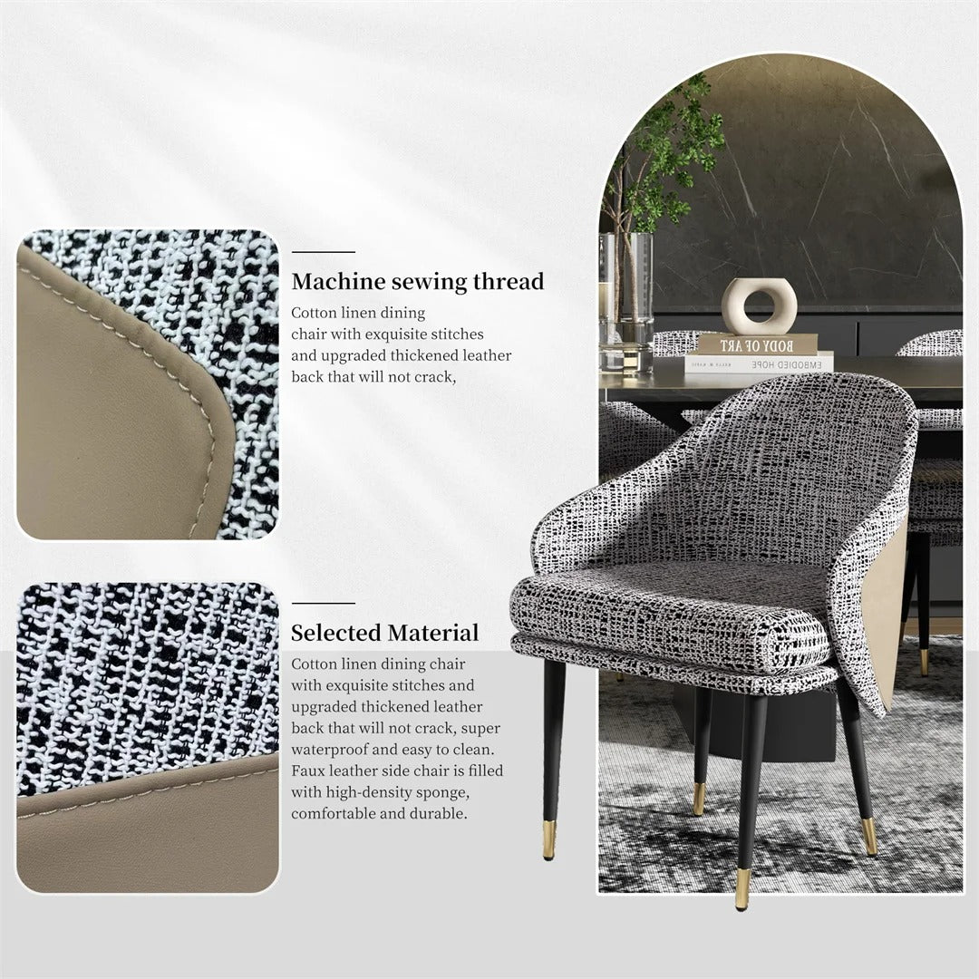 Design Chairs Wooden Leather Dining Chair(2pcs)