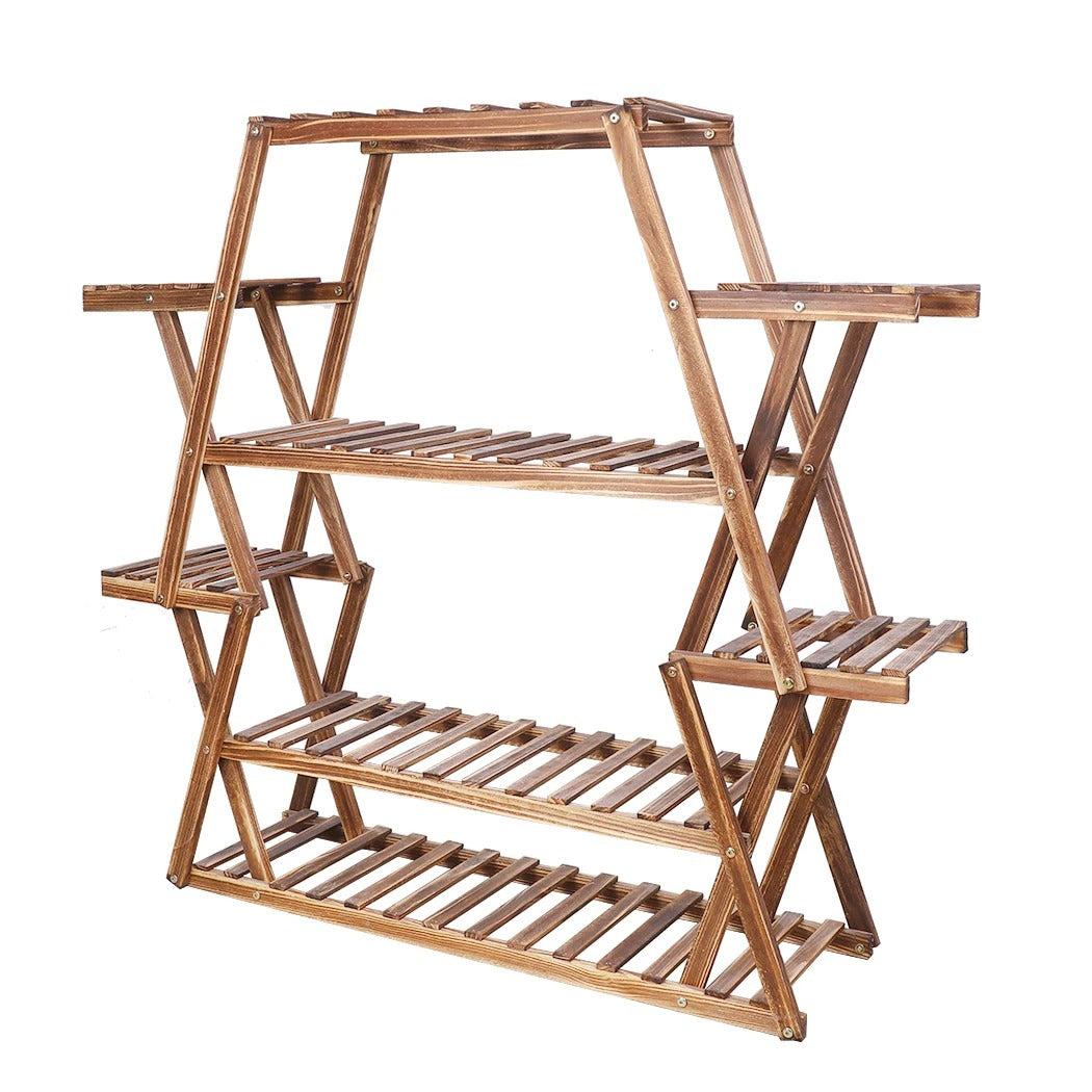 6 Tier Large Triangular Wood Plant Stand,Plant Corner Display