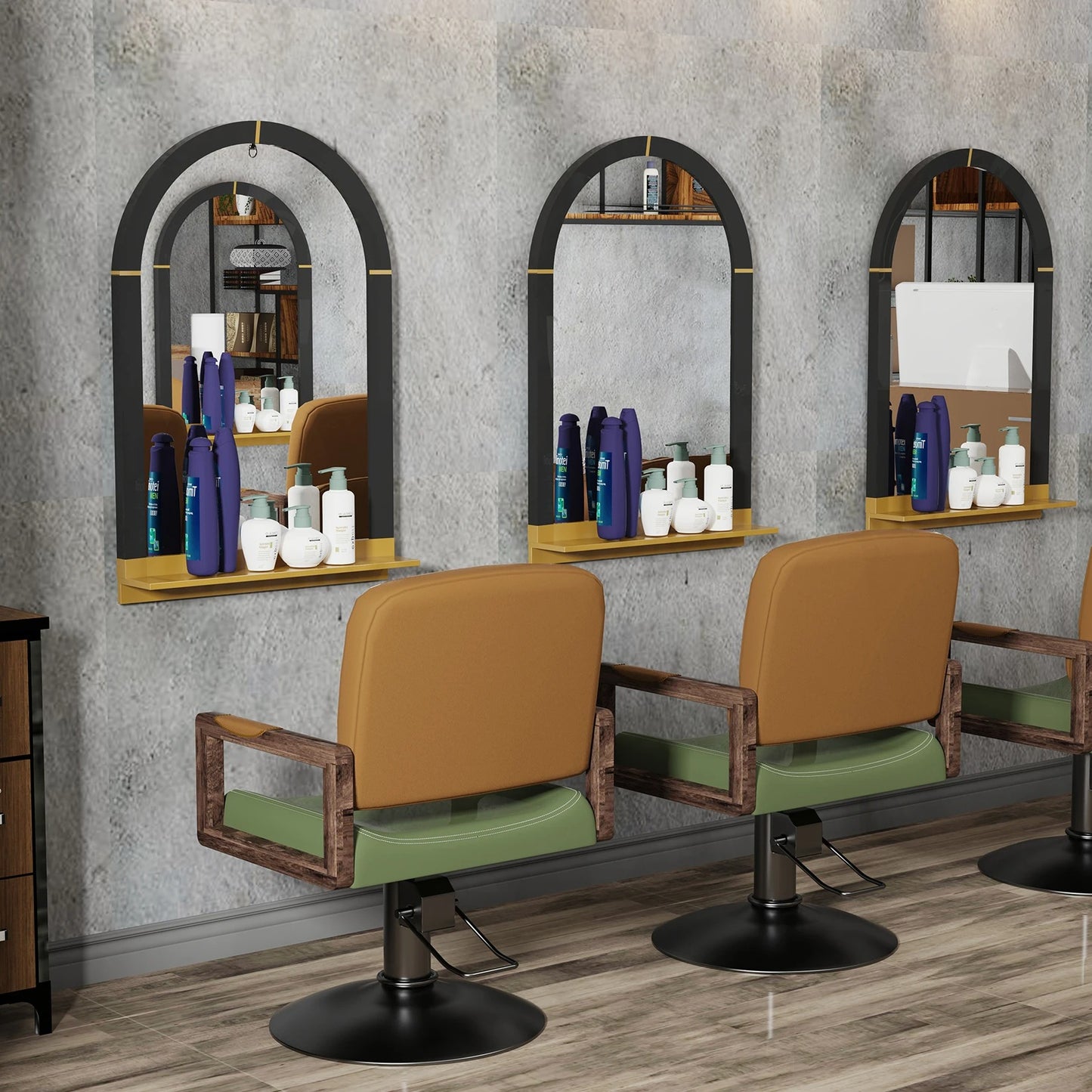 Modern Arched Wall Mirror with Shelf – 20x30" Gold Decorative Mirror for Entryway & Living Room