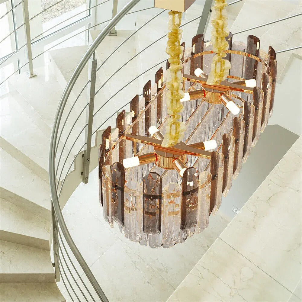 Luxury Crystal Chandelier with 3 Colour Adjustable Light – Modern Ceiling Lighting for Living Room & Kitchen, UK