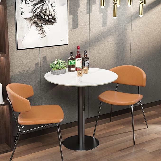 Round Sintered Stone Bar Table Diameter 70cm White Marble Circle Bars Tables Counter Height 100cm Cocktail Table