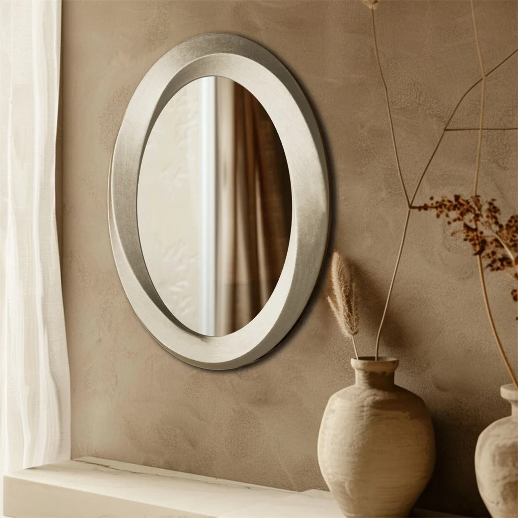 Antique Baroque Gold Oval Wall Mirror – Beveled Decorative Accent Mirror for Living Room, Bedroom & Entryway