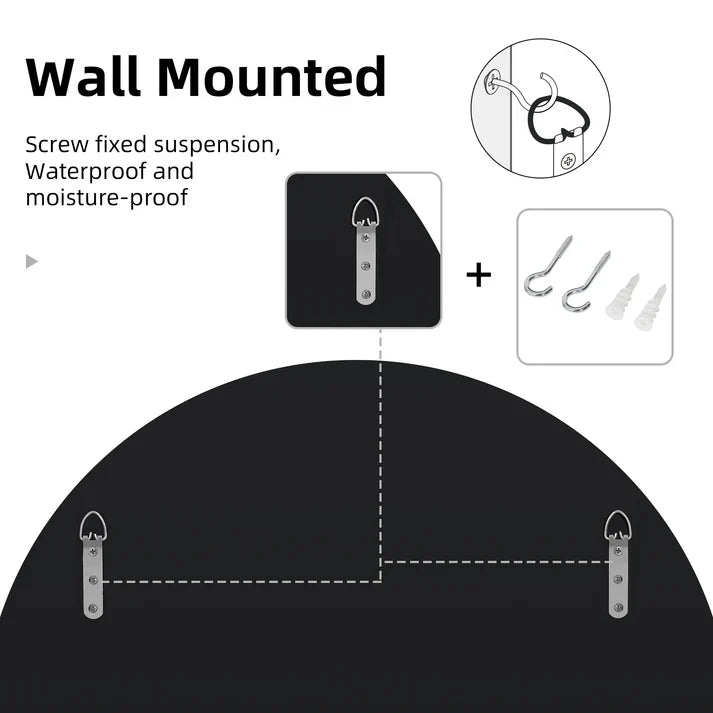 Round Sunburst Decorative Wall Mirror – Beveled Glass Vanity Mirror for Bathroom & Living Room Accent