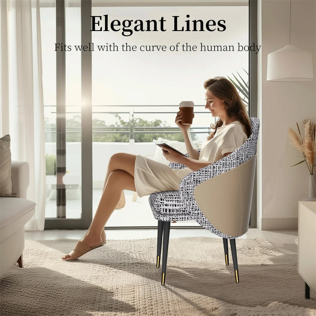 Design Chairs Wooden Leather Dining Chair(2pcs)
