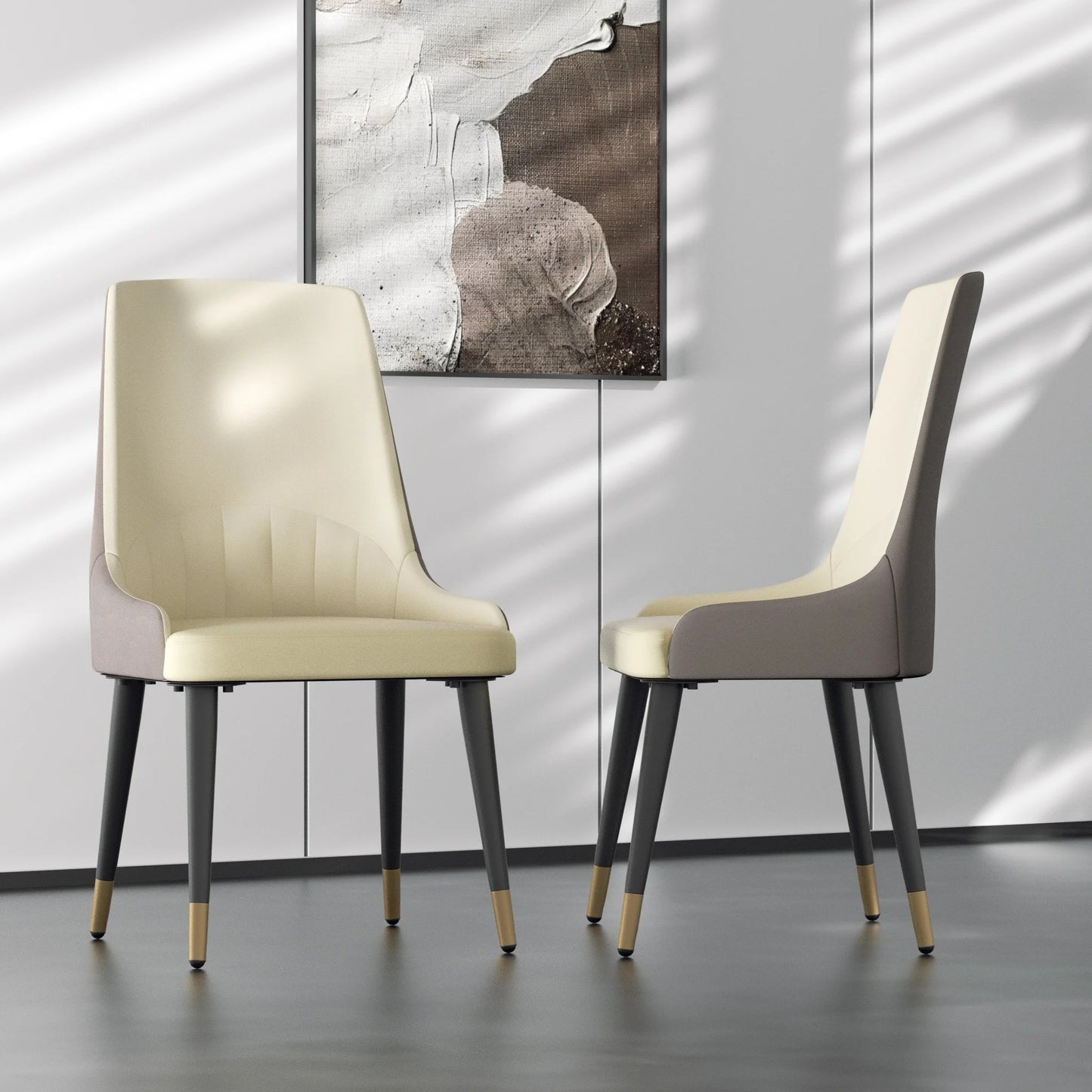 Faux Leather Dining Chairs Set of 2