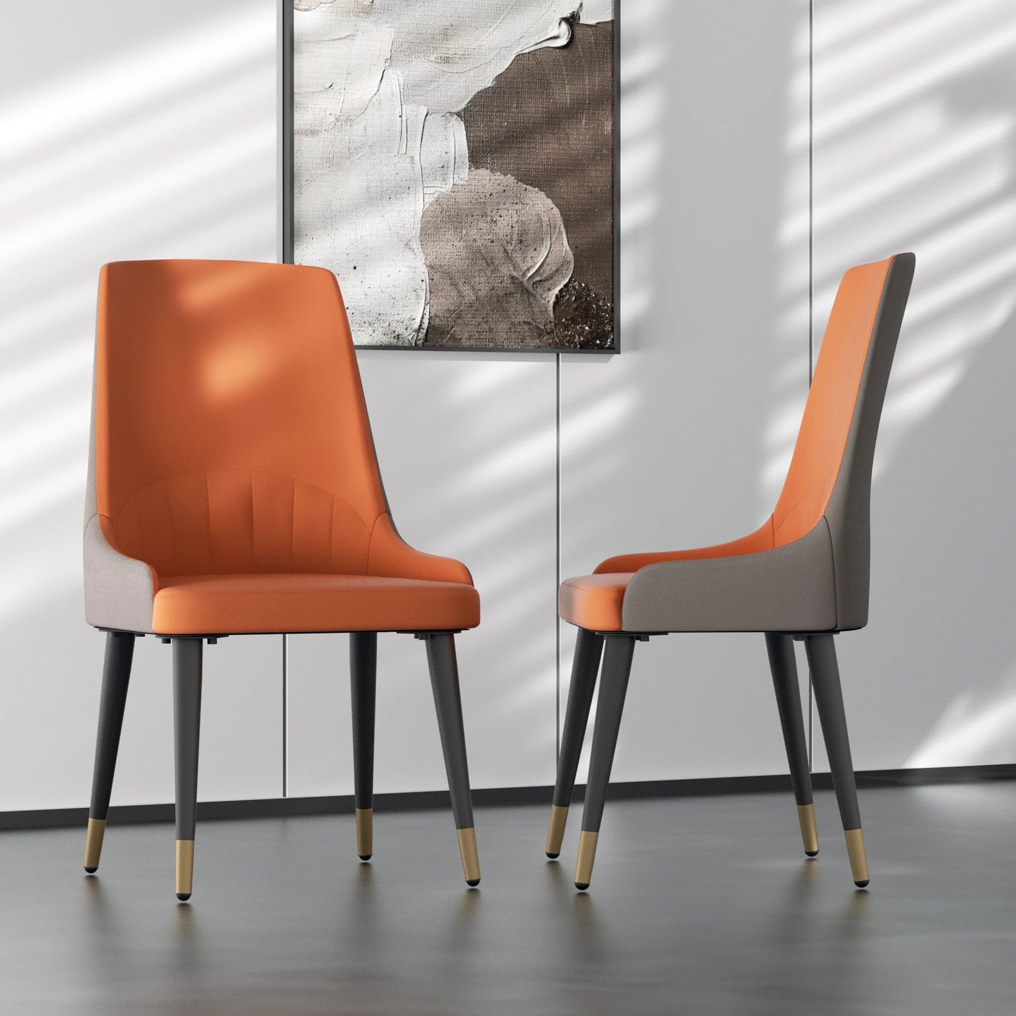 Faux Leather Dining Chairs Set of 2