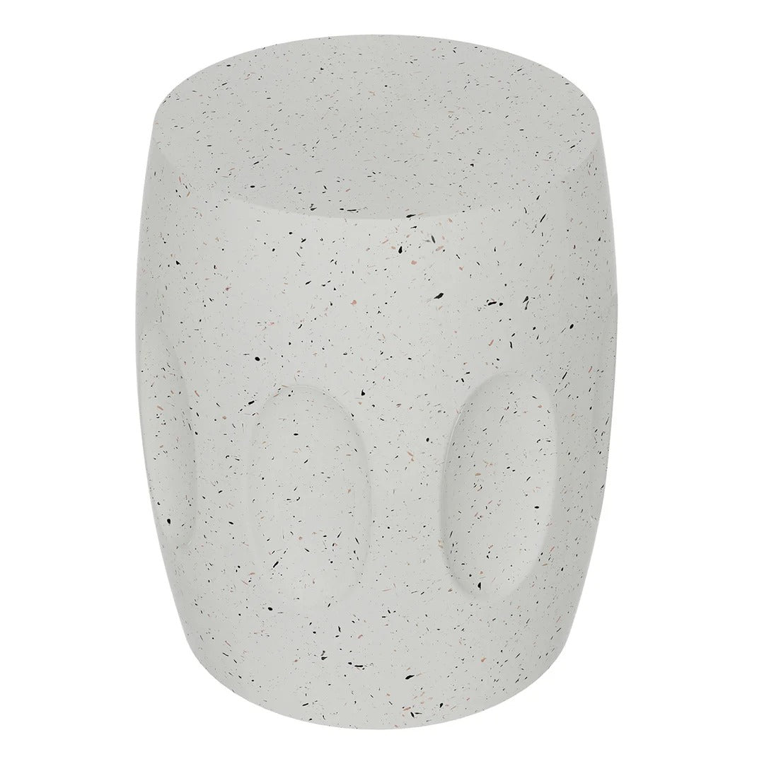 Unique Lightweight Concrete Side Table Decorative Garden Stool Faux Terrazzo Accent Table Small Coffee End Table