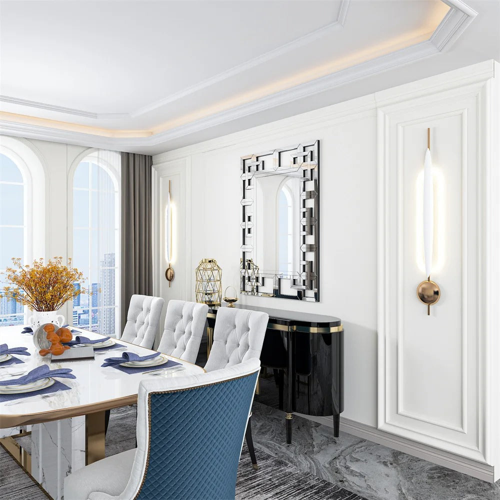High-grade Wall Decorative Mirror with Silver Polished Hollow-out Mirrors for Home Decor, Living Room, Hallway.