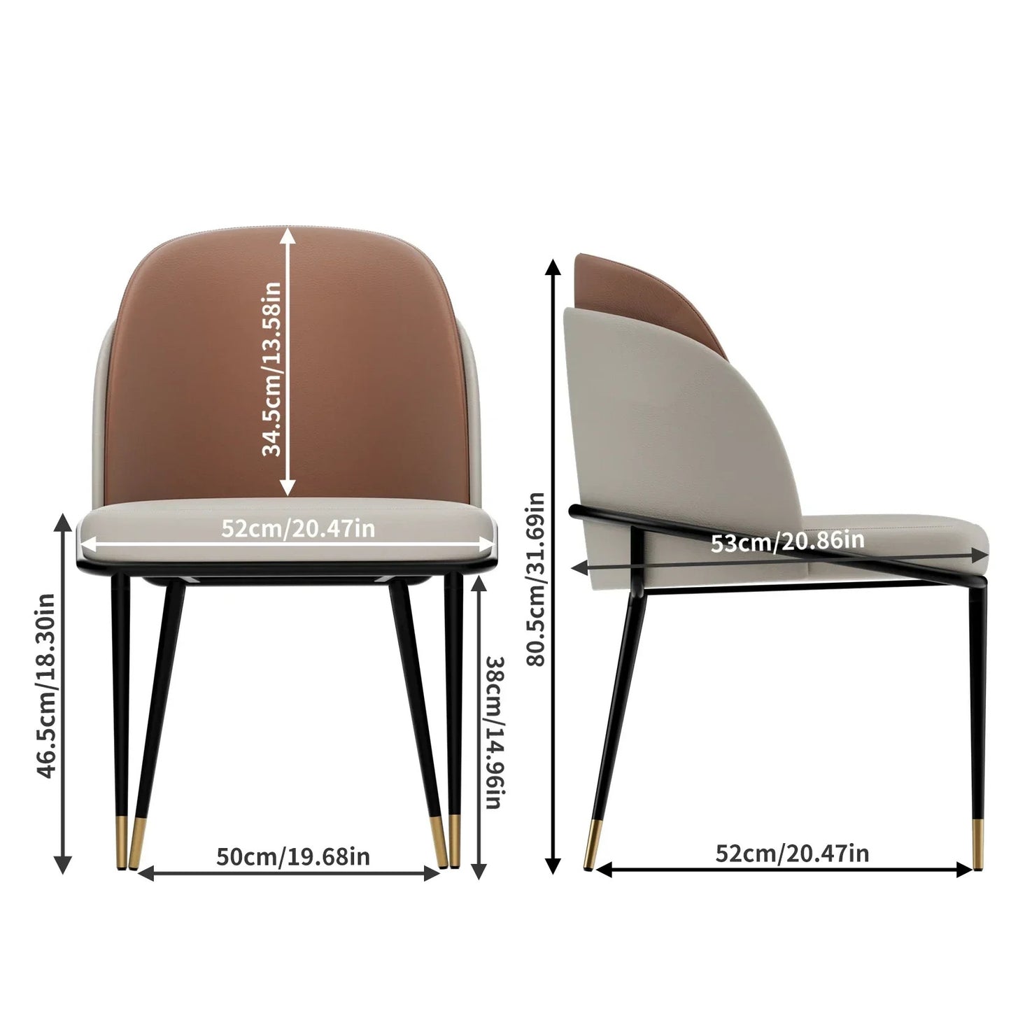 Leisure Microfiber Leather Individual Dining Room Chairs(2pcs)