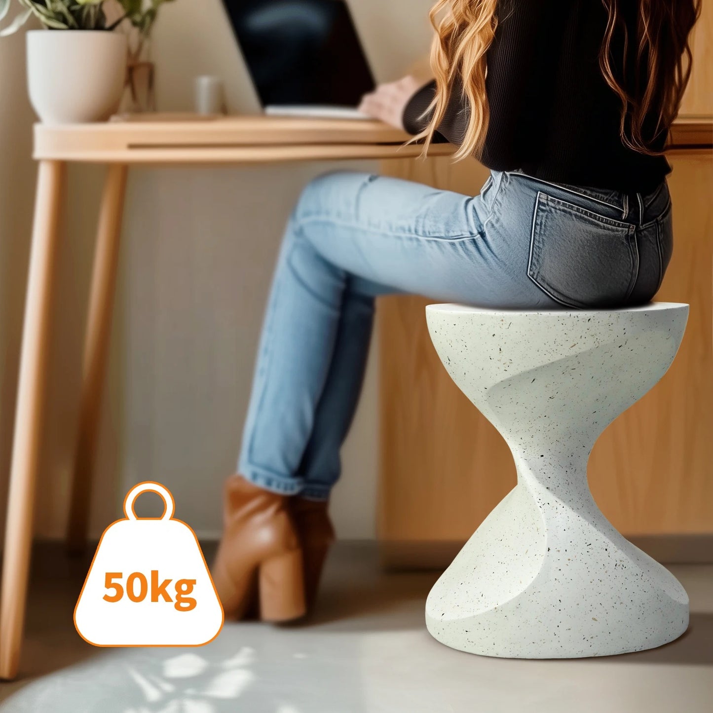 Mediterranean Style Lightweight Concrete Side Table