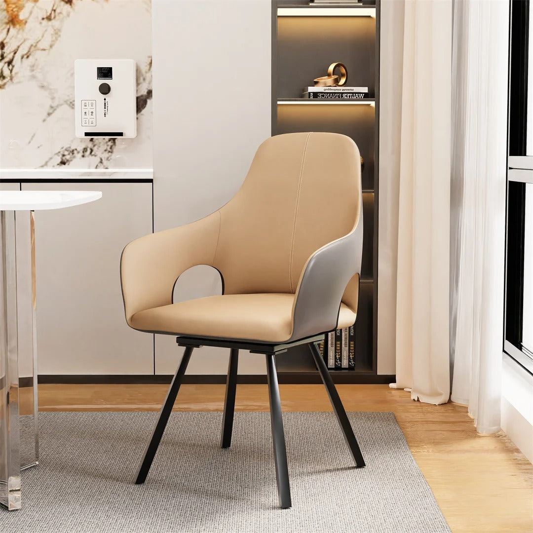 360° Swivel Dining Chairs with Armrest (2pcs)