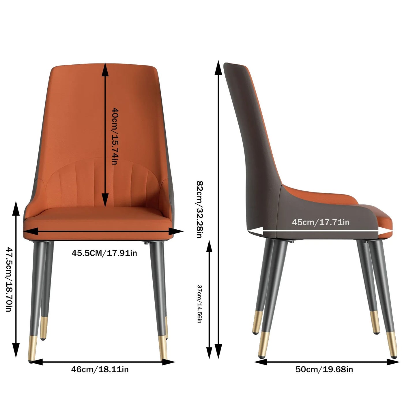 Faux Leather Dining Chairs Set of 2