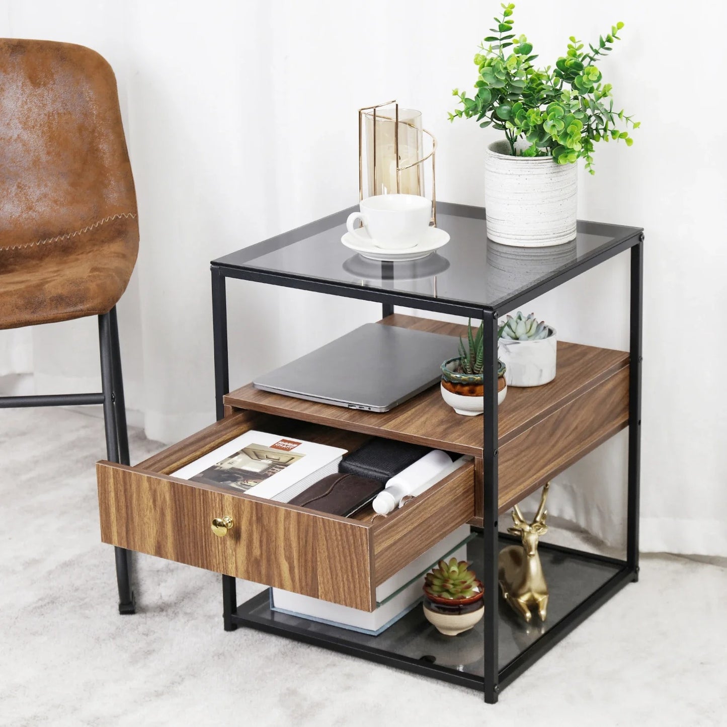 Tempered Glass Side Table(2pcs)