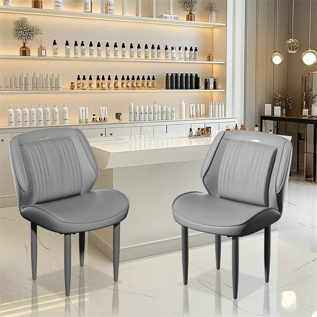 Microfiber Silicone Leather Modern Armless Leisure Chairs Microfiber Silicone Leather(2pcs)