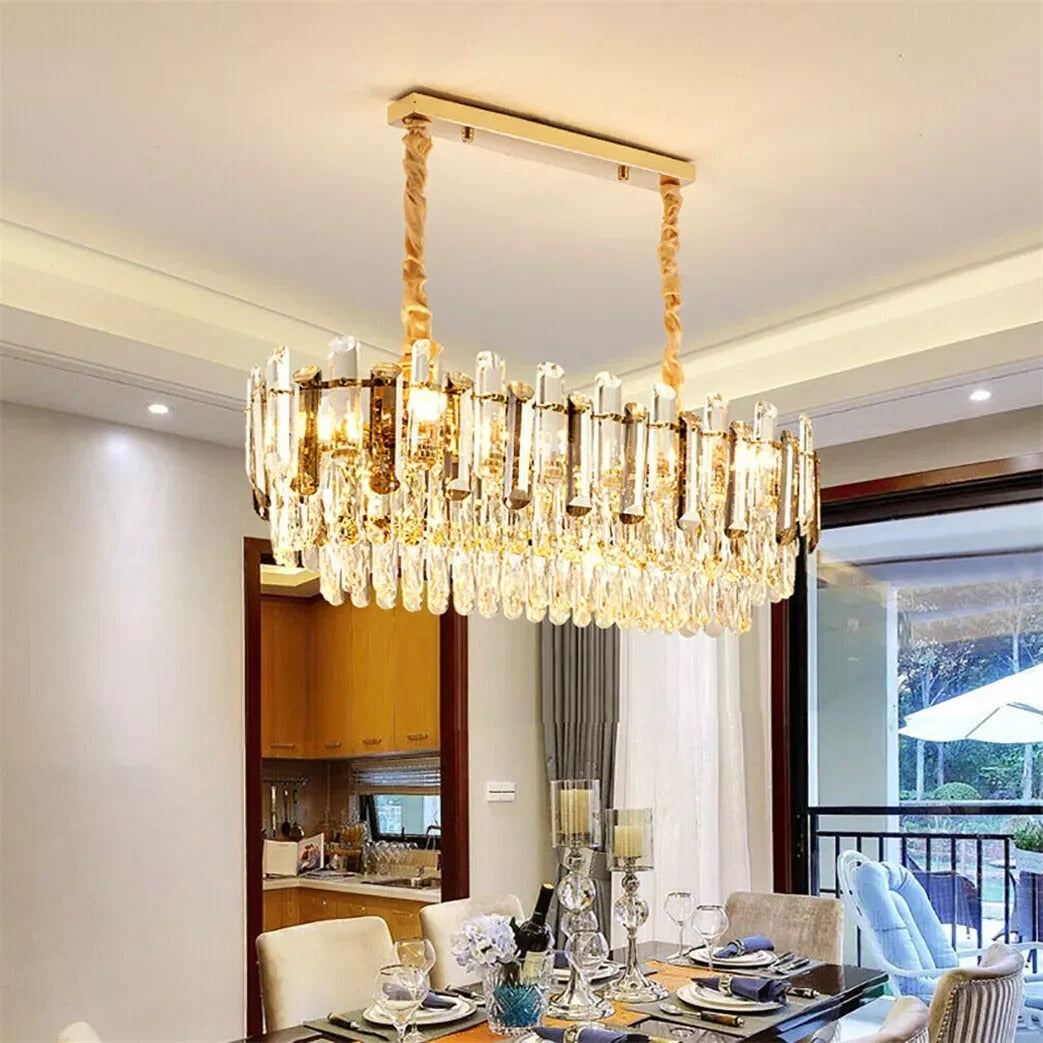 Luxury Crystal Chandelier with 3 Colour Adjustable Light – Modern Ceiling Lighting for Living Room & Kitchen, UK