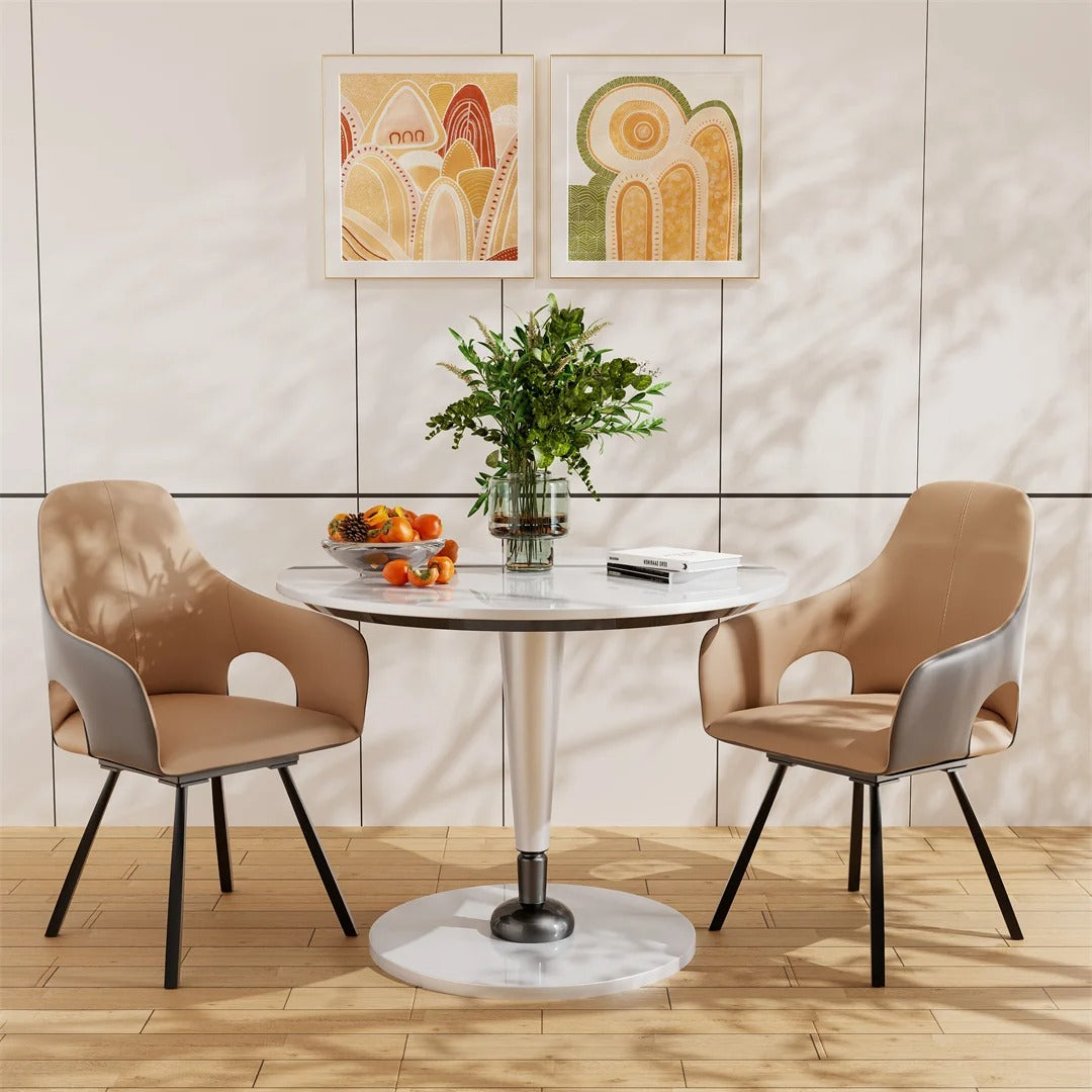 360° Swivel Dining Chairs with Armrest (2pcs)