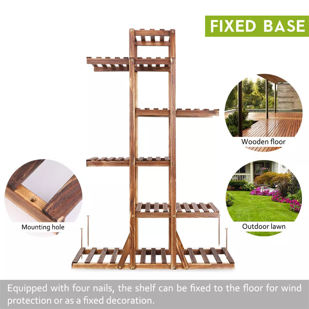 Multi Tier Wooden Plant Stand Holder