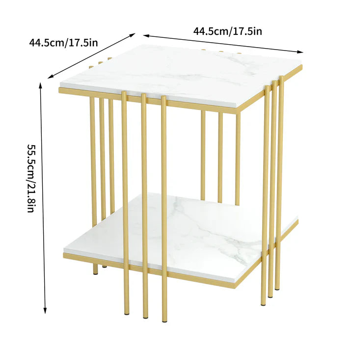 2 Tiers Side Table Sintered Stone Tabletop