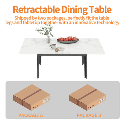 Extendable Rectangle Dining Table 130CM-160CM