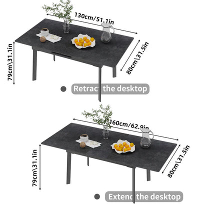 Extendable Rectangle Dining Table 130CM-160CM